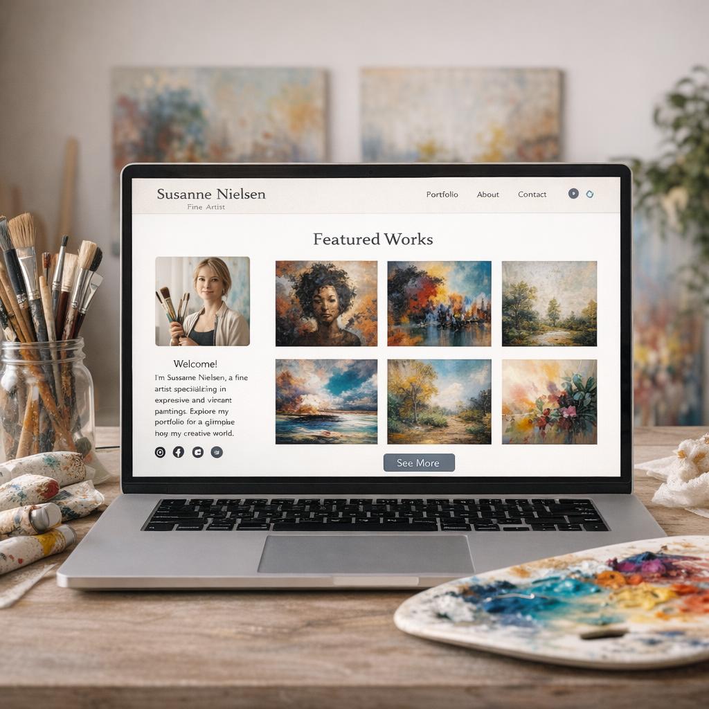 kunstner portfolio kan ligge på en hjemmeside